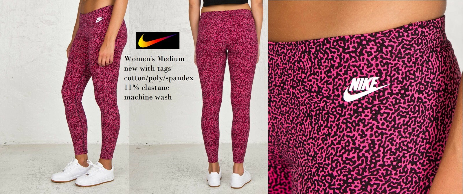 nike pink leopard print leggings